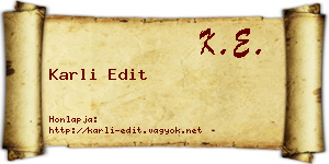 Karli Edit névjegykártya